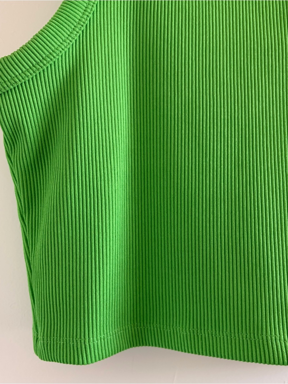 Green Ribbed Tank Top - Picture 3 of 4